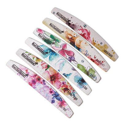 5vnt/komplektas 100/180 dvipusis nagų dildės šlifavimas Half Moon Nails dilde Strong Zebra Professional nagų dildės įrankiai TF-1