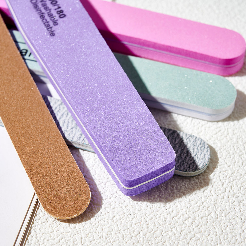 5vnt/komplektas 100/180 dvipusis nagų dildės šlifavimas Half Moon Nails dilde Strong Zebra Professional nagų dildės įrankiai TF-1