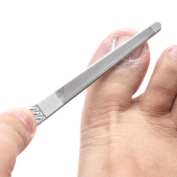Пили за нокти Издръжлива неръждаема стомана Професионална двустранна шлайфане на нокти Буфер за шлайфане Маникюр Педикюр Скраб Инструменти за ноктопластика