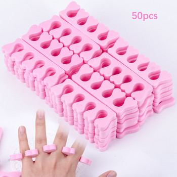 Biutee 50 τμχ Nail Art Toe Separator Foots Sponge Fingers Separators Soft Gel UV Polish Nail Salon Supplies Εργαλείο μανικιούρ πεντικιούρ