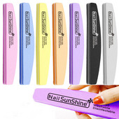 10 бр./лот Halfmoon двустранни пили за нокти буфер 100/180 полиране шлайфане маникюр педикюр нокти буфери пила инструменти