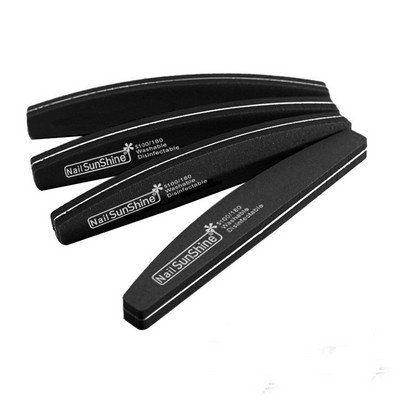 10 бр./лот Halfmoon двустранни пили за нокти буфер 100/180 полиране шлайфане маникюр педикюр нокти буфери пила инструменти