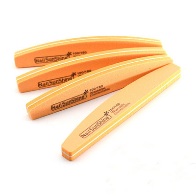 10 бр./лот Halfmoon двустранни пили за нокти буфер 100/180 полиране шлайфане маникюр педикюр нокти буфери пила инструменти