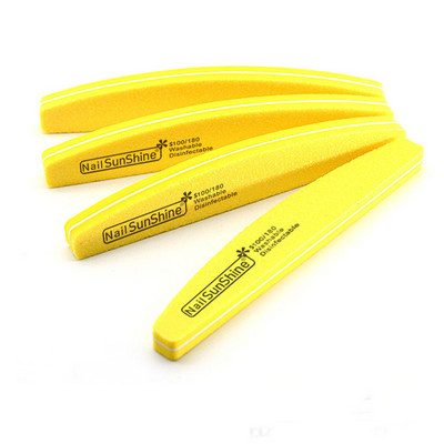 10 бр./лот Halfmoon двустранни пили за нокти буфер 100/180 полиране шлайфане маникюр педикюр нокти буфери пила инструменти