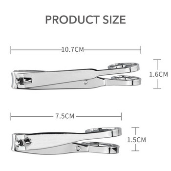 1 бр. 2 размера ножица за нокти от въглеродна стомана Професионална ножица за маникюр с дълга дръжка Нож за подстригване на нокти Нож Инструменти за грижа за ноктите