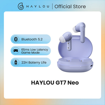 TWS HAYLOU GT7 Neo vezeték nélküli fülhallgató Dual Host mód Bluetooth 5.2 fejhallgató AAC audio dekódoló Smart Touch sport fülhallgató 3,9g