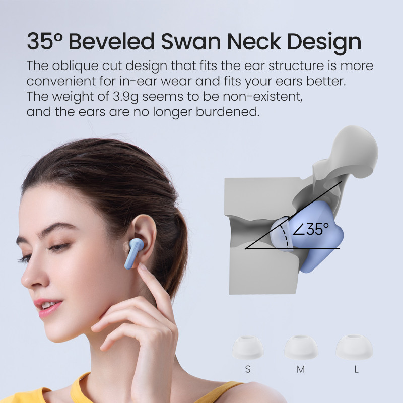 TWS HAYLOU GT7 Neo bežične slušalice Dual Host Mode Bluetooth 5.2 slušalice AAC audio dekodiranje Smart Touch Sportske slušalice 3,9 g