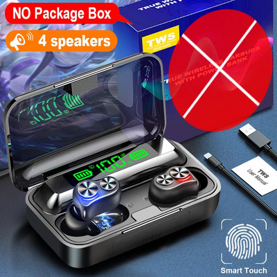 TWS Ausinės Belaidės Bluetooth ausinės V5.0 9D Stereo Garsas Sportinis Neperšlampamos Žemųjų dažnių ausinės Triukšmą mažinančios ausinės su mikrofonu