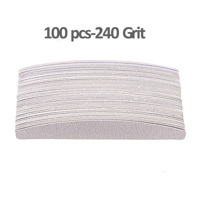 50/100 vnt Pilkos profesionalios nagų dildės 100 180 240 masinės nuimamos pagalvėlės su metaline rankena nerūdijančio plieno storu EVA švitriniu popieriumi