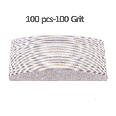 50/100 vnt Pilkos profesionalios nagų dildės 100 180 240 masinės nuimamos pagalvėlės su metaline rankena nerūdijančio plieno storu EVA švitriniu popieriumi