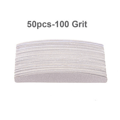 50/100 vnt Pilkos profesionalios nagų dildės 100 180 240 masinės nuimamos pagalvėlės su metaline rankena nerūdijančio plieno storu EVA švitriniu popieriumi