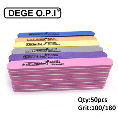 50 τμχ/παρτίδα Sponge Emery Board Professional Nail Files 100 180 Nail Art Tools Set Sansing Buffing Manicure