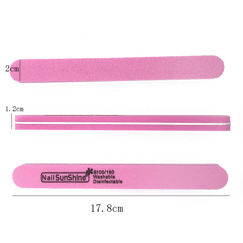 50db/tétel Sponge Emery Board Professzionális körömreszelő 100 180 Nail Art eszközök készlet Csiszoló csiszoló manikűr
