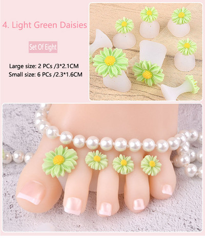 8 vnt. Minkštas silikoninis pirštų atskyriklis gėlių modeliavimas pėdai pirštų skirstytuvas manikiūro pedikiūro nagų dailės priemonė pėdų priežiūros priemonėms