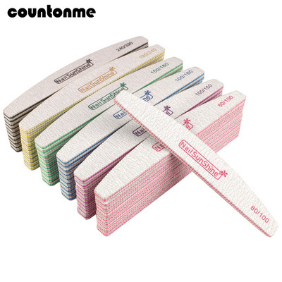 50 komada akrilne turpije za nokte Čvrsti brusni papir Nail Buffer Block za manikuru Lime a angle 80/100/150/180/240/320 Perive brod turpije