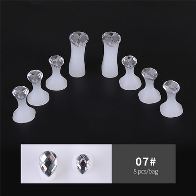 8pcs/Lot Mekani silikonski odvajač za nožne prste Oblik za pregradu za prste Manikura Pedikura Njega Nail Art Držač za cvijeće Dodatak