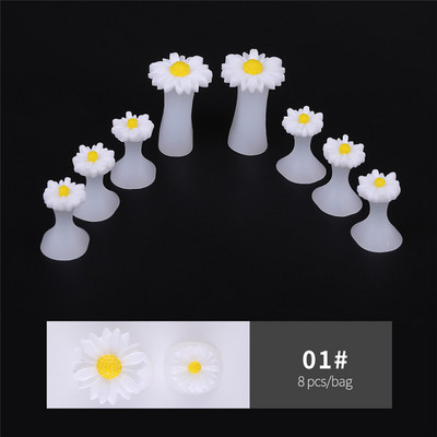 8pcs/Lot Mekani silikonski odvajač za nožne prste Oblik za pregradu za prste Manikura Pedikura Njega Nail Art Držač za cvijeće Dodatak