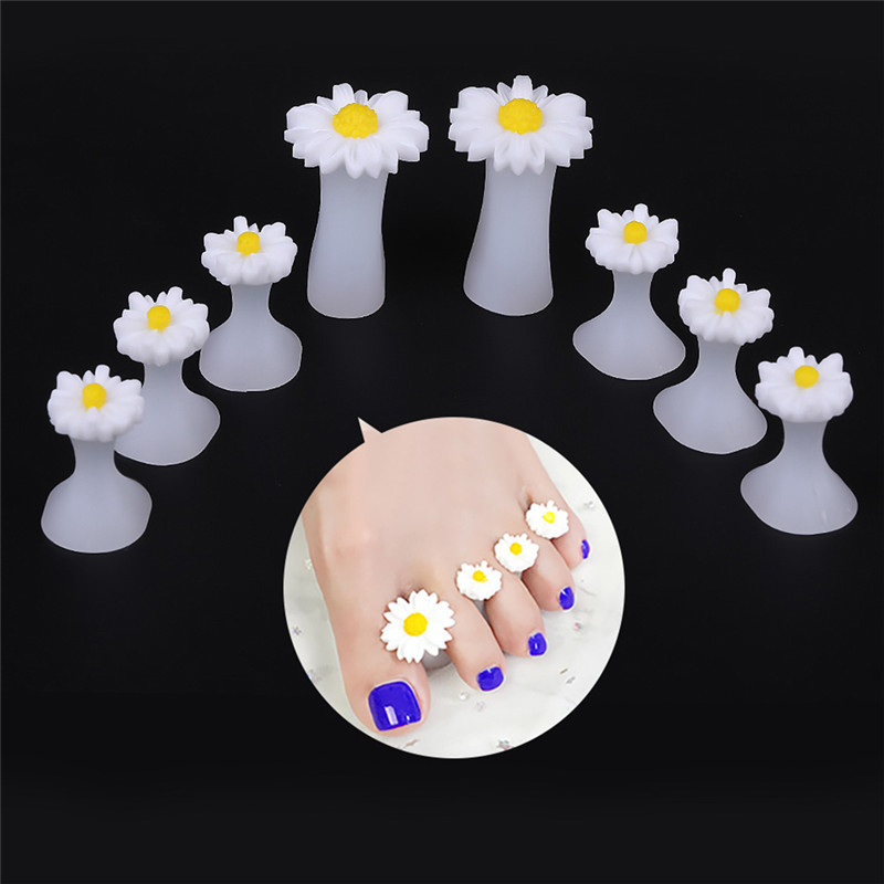 8pcs/Lot Mekani silikonski odvajač za nožne prste Oblik za pregradu za prste Manikura Pedikura Njega Nail Art Držač za cvijeće Dodatak