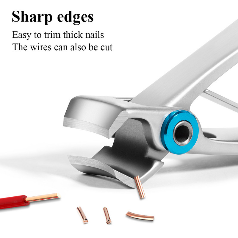 Mașini de tăiat unghii profesionale din oțel inoxidabil cu deschidere lată a fălcilor, manichiură, tăietor de unghii, instrumente groase pentru unghii încarnate de la picioare