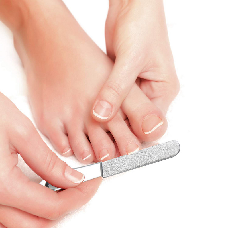1 db Professzionális rozsdamentes acél körömreszelő Kétoldalas Hajtható Csiszoló Rúd Manikűr Pedikűr Scrub Nail Arts Eszközök Körömreszelő