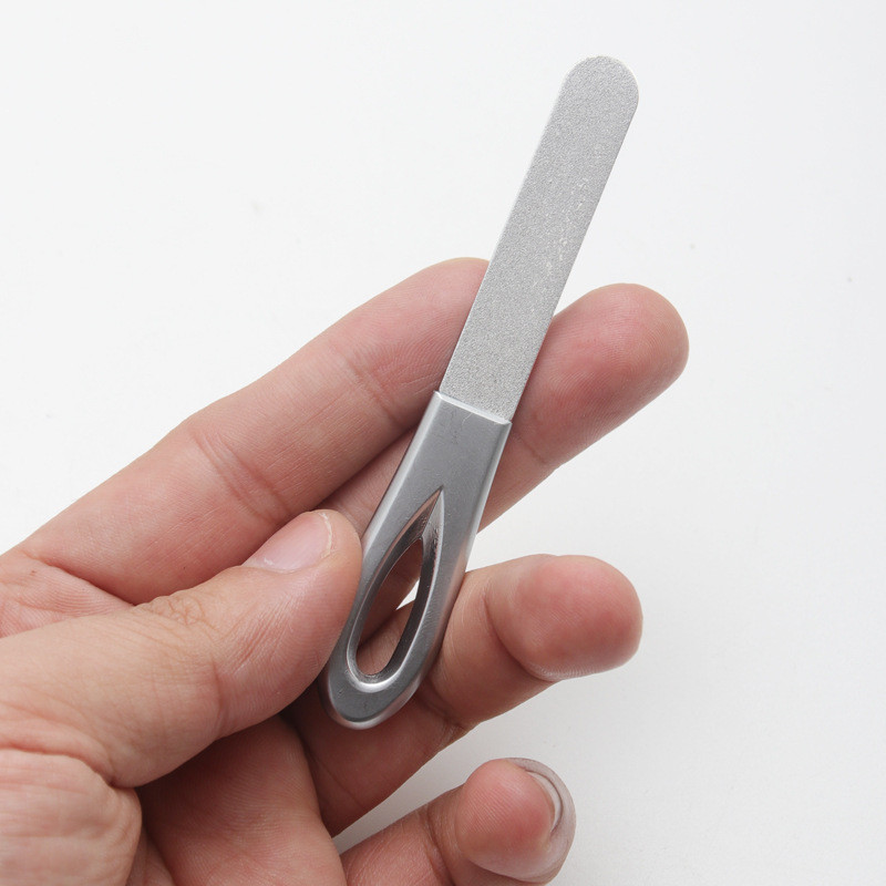 1 db Professzionális rozsdamentes acél körömreszelő Kétoldalas Hajtható Csiszoló Rúd Manikűr Pedikűr Scrub Nail Arts Eszközök Körömreszelő