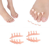 4 бр. = 2 чифта силиконов гел Hallux Valgus Hammer Corrector Разделител на пръстите на краката Изправяне Стелка Протектор за пръсти на крака Инструменти за педикюр