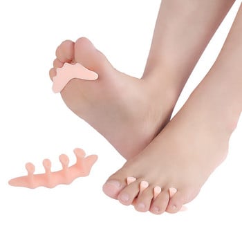 4 бр. = 2 чифта силиконов гел Hallux Valgus Hammer Corrector Разделител на пръстите на краката Изправяне Стелка Протектор за пръсти на крака Инструменти за педикюр