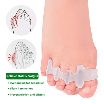 2 бр. = 1 чифт Hallux Valgus Bunions Hammer Protector Finger Toe Separator Грижа за краката Изправяне Коректор Бурсит Палец Педикюр