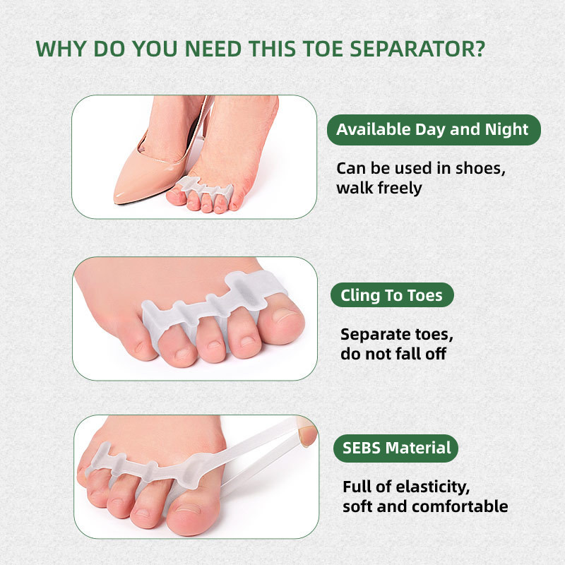 2 бр. = 1 чифт Hallux Valgus Bunions Hammer Protector Finger Toe Separator Грижа за краката Изправяне Коректор Бурсит Палец Педикюр
