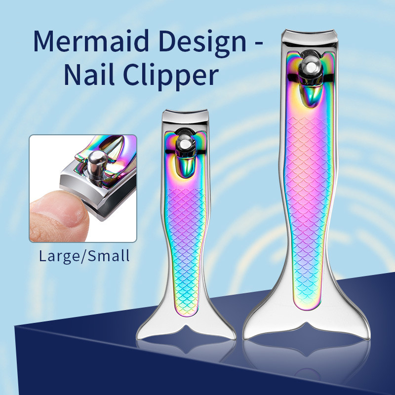 Merineitsi küünekäärid roostevabast terasest küünenaha eemaldaja trimmer, kääridega maniküür, pediküür, küünenaha tööriist, kaks suurust