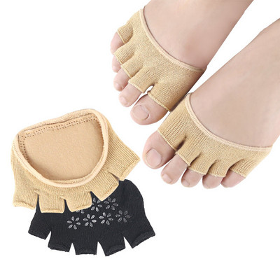 2 τεμάχια=1 ζευγάρι κάλτσες με πέντε δάχτυλα Μισό κάλτσες Μπροστινό μέρος Μαξιλαράκια Περιποίησης Ποδιών Τζελ Πεντικιούρ Ανοιχτών Δακτύλων Διορθωτική Ορθοπεδικά Εργαλεία Γυναικείου