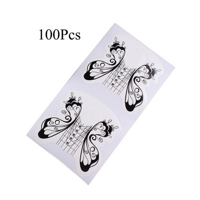 100/500Gb Butterfly nagu pieaudzēšanas trafareti franču nagu formu uzgaļi akrila gēla vadotne pelējuma uzlīmes instrumenti
