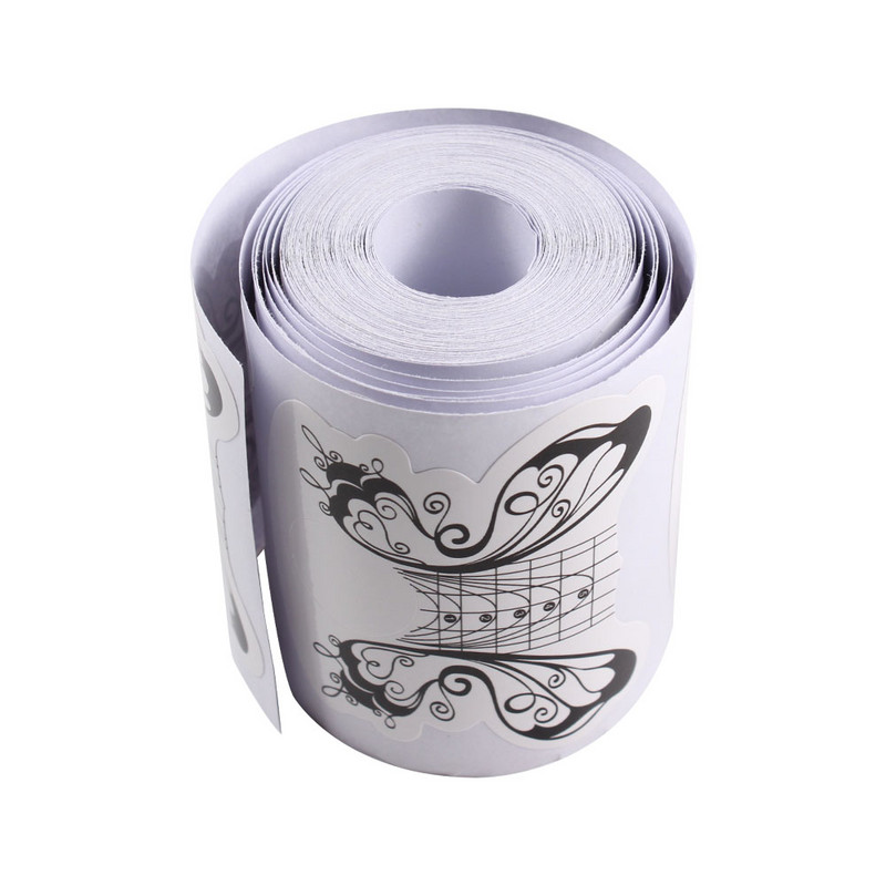 100/500 vnt Butterfly nagų priauginimo trafaretai Prancūziški nagų formų patarimai Akrilo gelio vadovas Formos lipdukai įrankiai