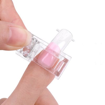 5Pcs Маникюр Пластмасова удължителна скоба Връхчета за нокти Щипка Бързо изграждане Поли UV гел за оформяне Помощник Инструмент Направи си сам