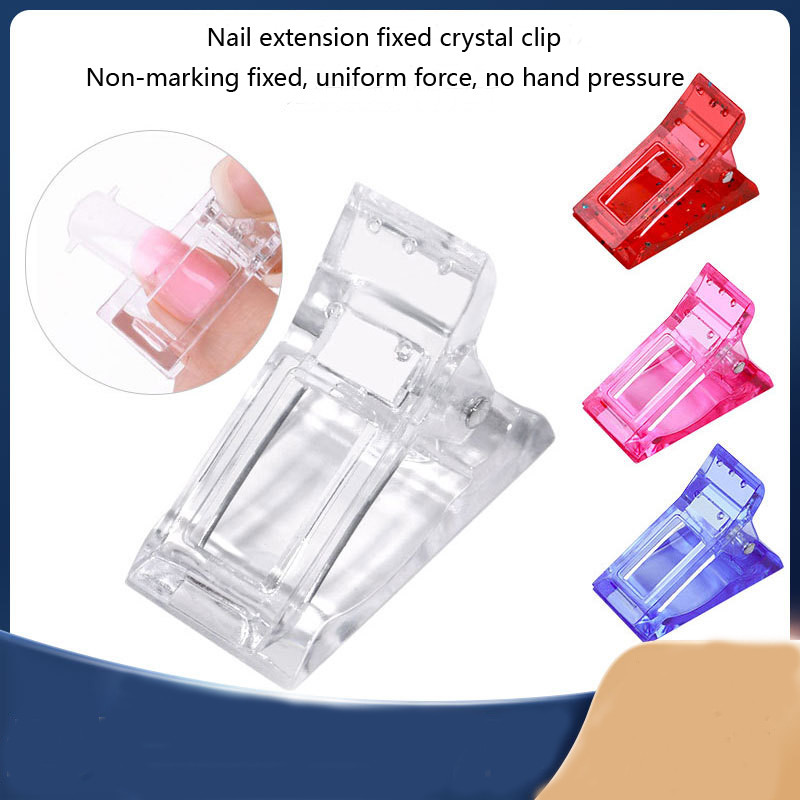 5 tk maniküüri plastist pikendusklambriga küüneotsad, kiirehituspolüst UV-vormimisgeeli abiline isetegemise tööriist