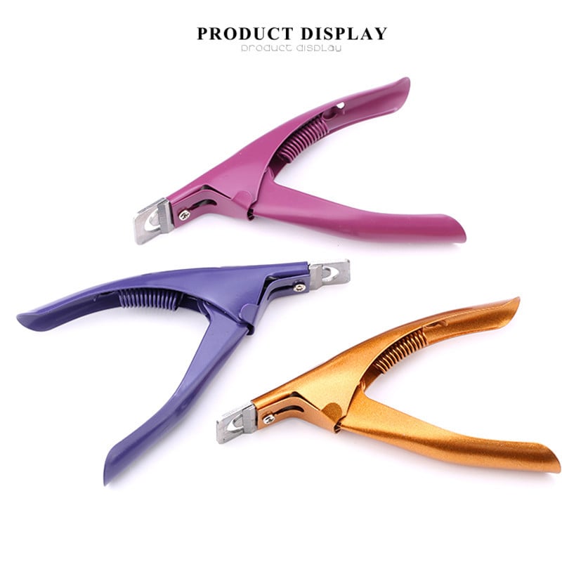 Professzionális Nail Art Clipper Speciális U Word Hamis Tippek Élvágók Színes, rozsdamentes acél körömdíszítő eszközök Manikűr eszköz