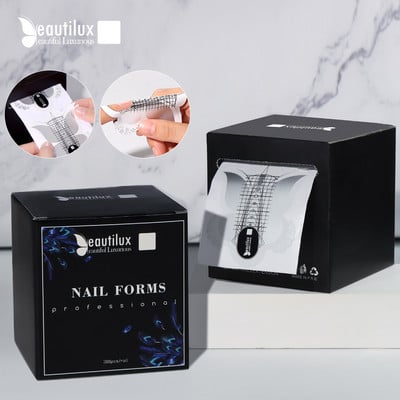 Beautilux Professional Nail Forms 300pcs/Roll Gel Acrylic Nails Extension Chablon Paper Sticker Butterfly Shablon