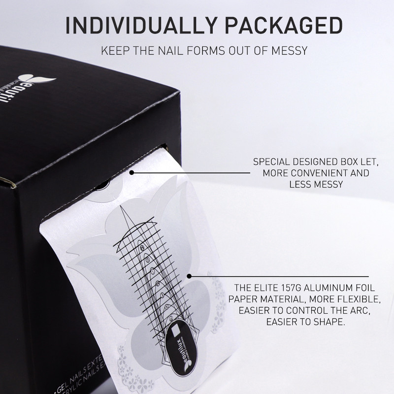 Beautilux profesionalni obrasci za nokte 300kom/rola gel akrilnih noktiju za nadogradnju Chablon papirna naljepnica Leptir Shablon