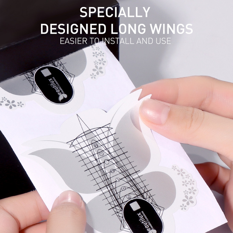 Beautilux profesionalni obrasci za nokte 300kom/rola gel akrilnih noktiju za nadogradnju Chablon papirna naljepnica Leptir Shablon