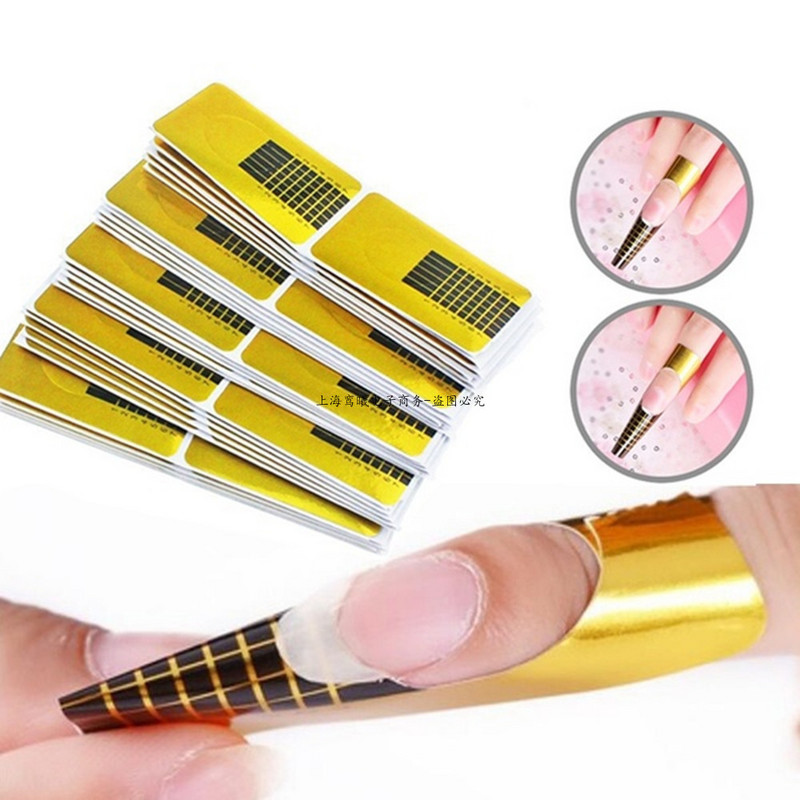 Nauji 50/100/200 Stuks Nail Art Franse Acryl UV Nail Gel Tips Uitbreiding Vorm Gids Diy Nail Gel Krul Vormen manikiūro lipdukai