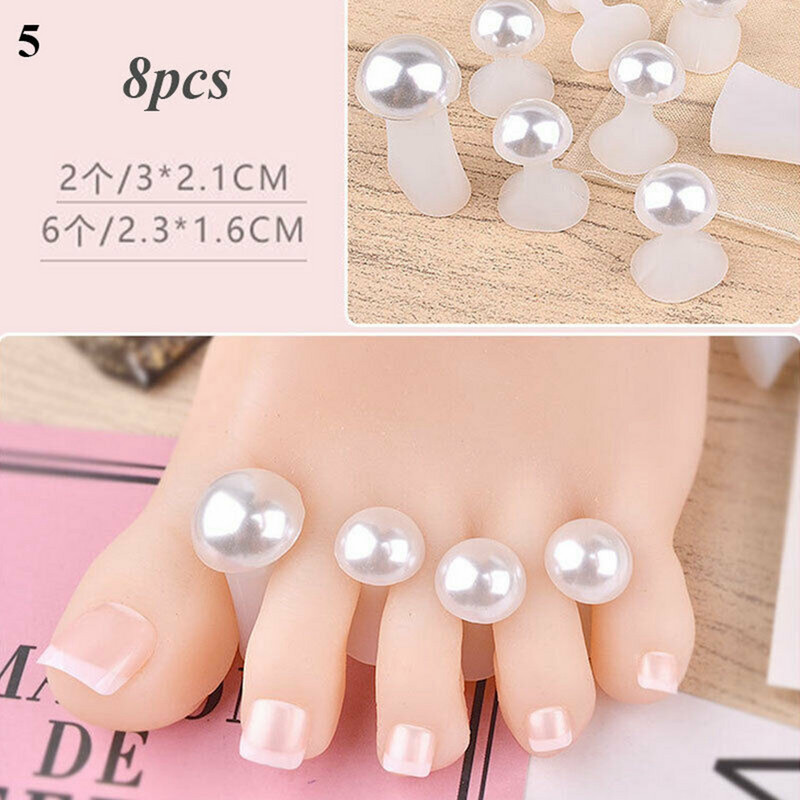 8 komada Nail art Separator za nožne prste Flower Heart Pearl Diamond Silikonski odvajači za nožne prste Silikagel alati za njegu prstiju na prstima