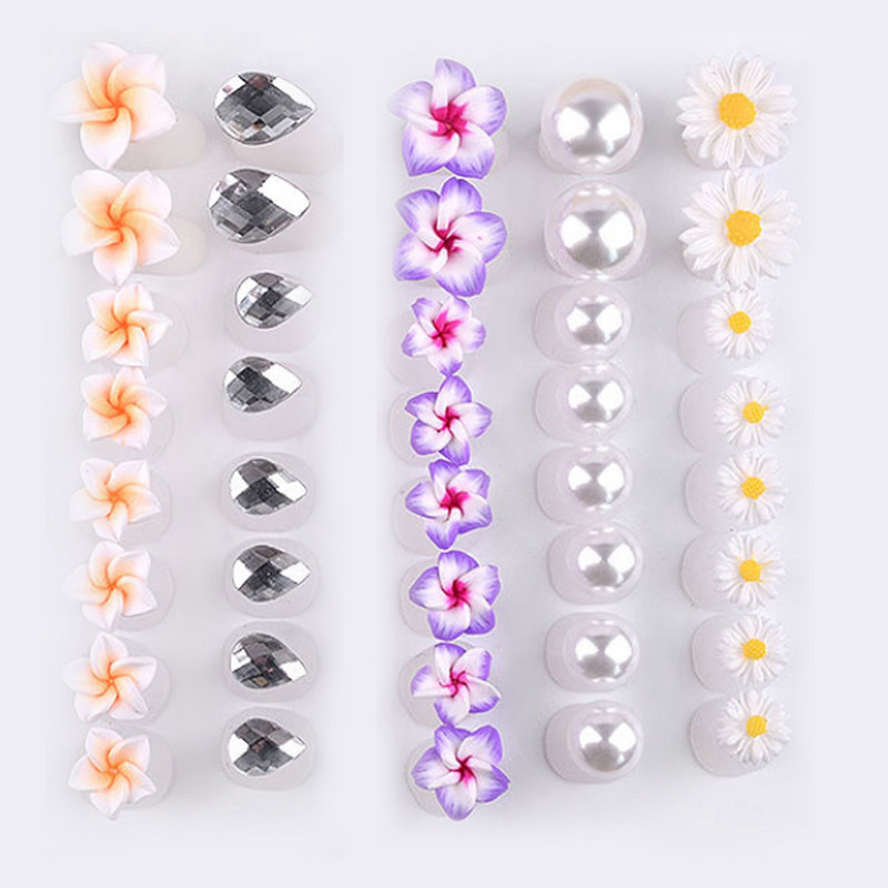 8 komada Nail art Separator za nožne prste Flower Heart Pearl Diamond Silikonski odvajači za nožne prste Silikagel alati za njegu prstiju na prstima