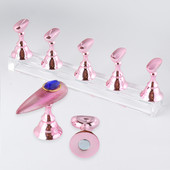 5Pcs Chess Borad Magnetic Nail Tips Practice Display Stand Set Акрилен държач за ноктопластика UV гел лак, показващ рафт за маникюр
