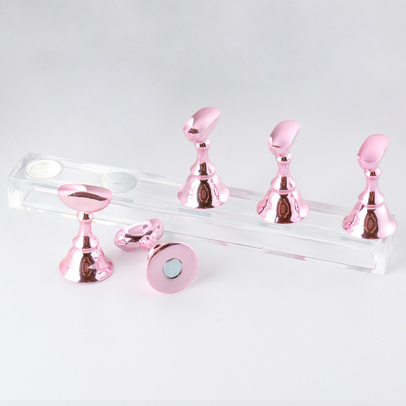 5Pcs Chess Borad Magnetic Nail Tips Set postolja za izložbu za vježbanje Akrilni držač za nail art držač UV gel laka Polica za manikuru