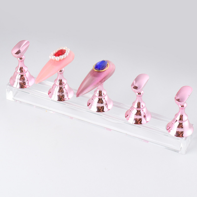 5Pcs Chess Borad Magnetic Nail Tips Set postolja za izložbu za vježbanje Akrilni držač za nail art držač UV gel laka Polica za manikuru