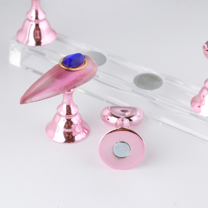 5Pcs Chess Borad Magnetic Nail Tips Set postolja za izložbu za vježbanje Akrilni držač za nail art držač UV gel laka Polica za manikuru