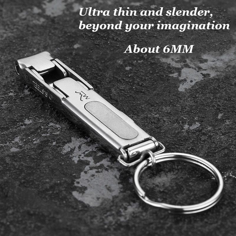 Grizač za nokte od nehrđajućeg čelika, prijenosni s privjeskom za ključeve, profesionalni preklopni trimer za nokte Visokokvalitetni škarica za nokte Alati za nokte