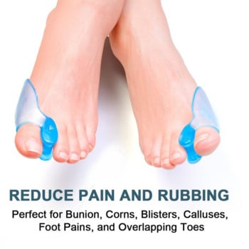 Νέο 2τμχ Big Toe Separator Bone Corrector Straightener Gel Silicone Foot Fingers Protector Bunion Adjuster Feet Massager