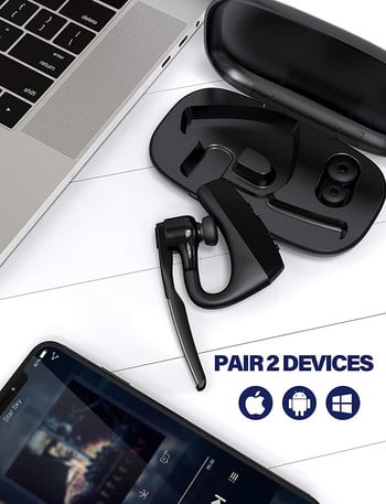 Bluetooth слушалки Безжични слушалки HD слушалки с двоен микрофон CVC8.0 Функция за намаляване на шума, подходящи за смарт телефон