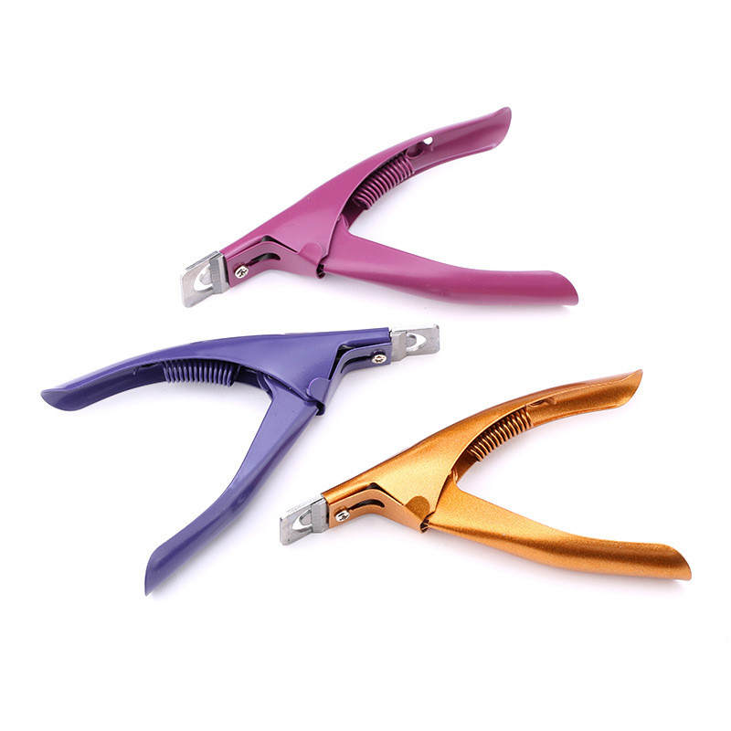 1 db Nail Art Clipper Special Type U Word akril gél francia műköröm hegyek Vágó Clipper élvágók Manikűr Rozsdamentes acél